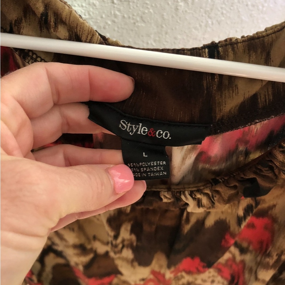 Style & Co Multicolor Patterned Blouse - Picture 3 of 5